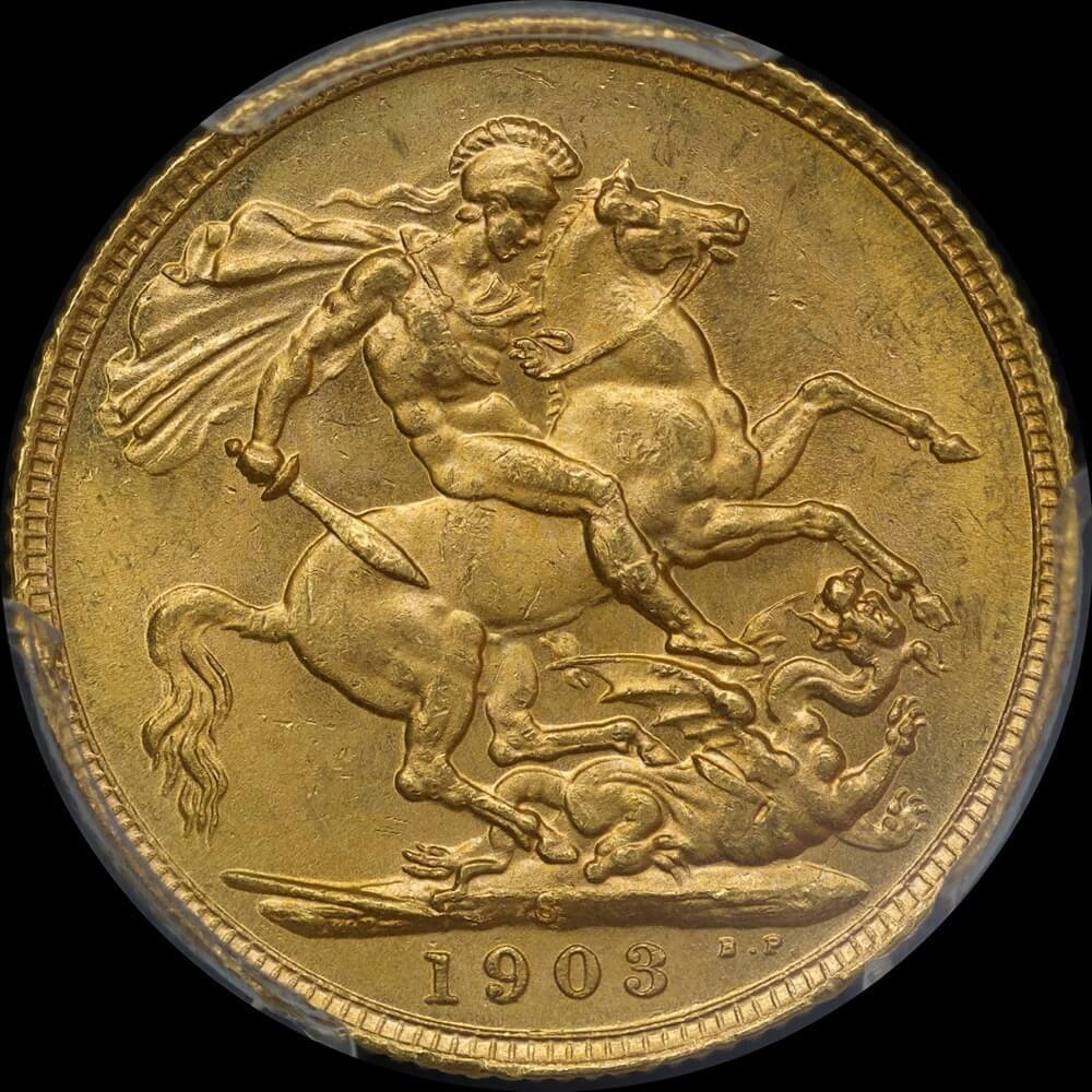 1903 Sydney Edward VII Sovereign Choice Unc (PCGS MS63) product image
