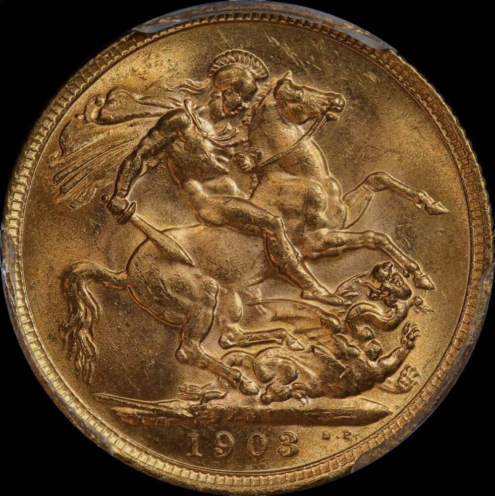 1903 Melbourne Edward VII Sovereign Unc (PCGS MS62) product image