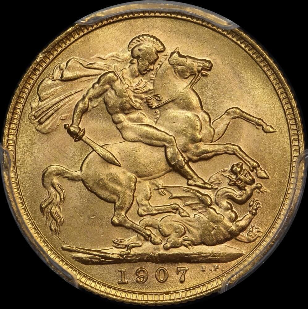 1907 Melbourne Edward VII Sovereign Unc (PCGS MS62) product image