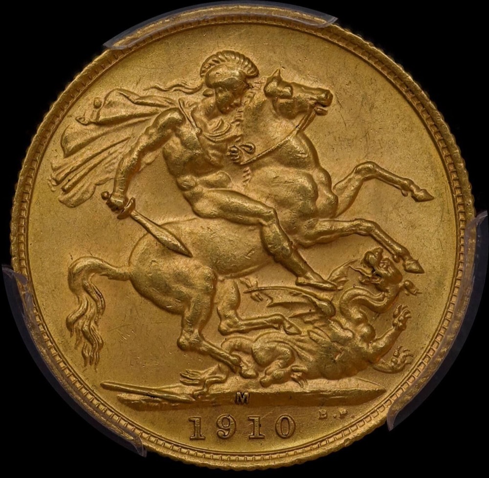 1910 Melbourne Edward VII Sovereign Unc (PCGS MS62) product image