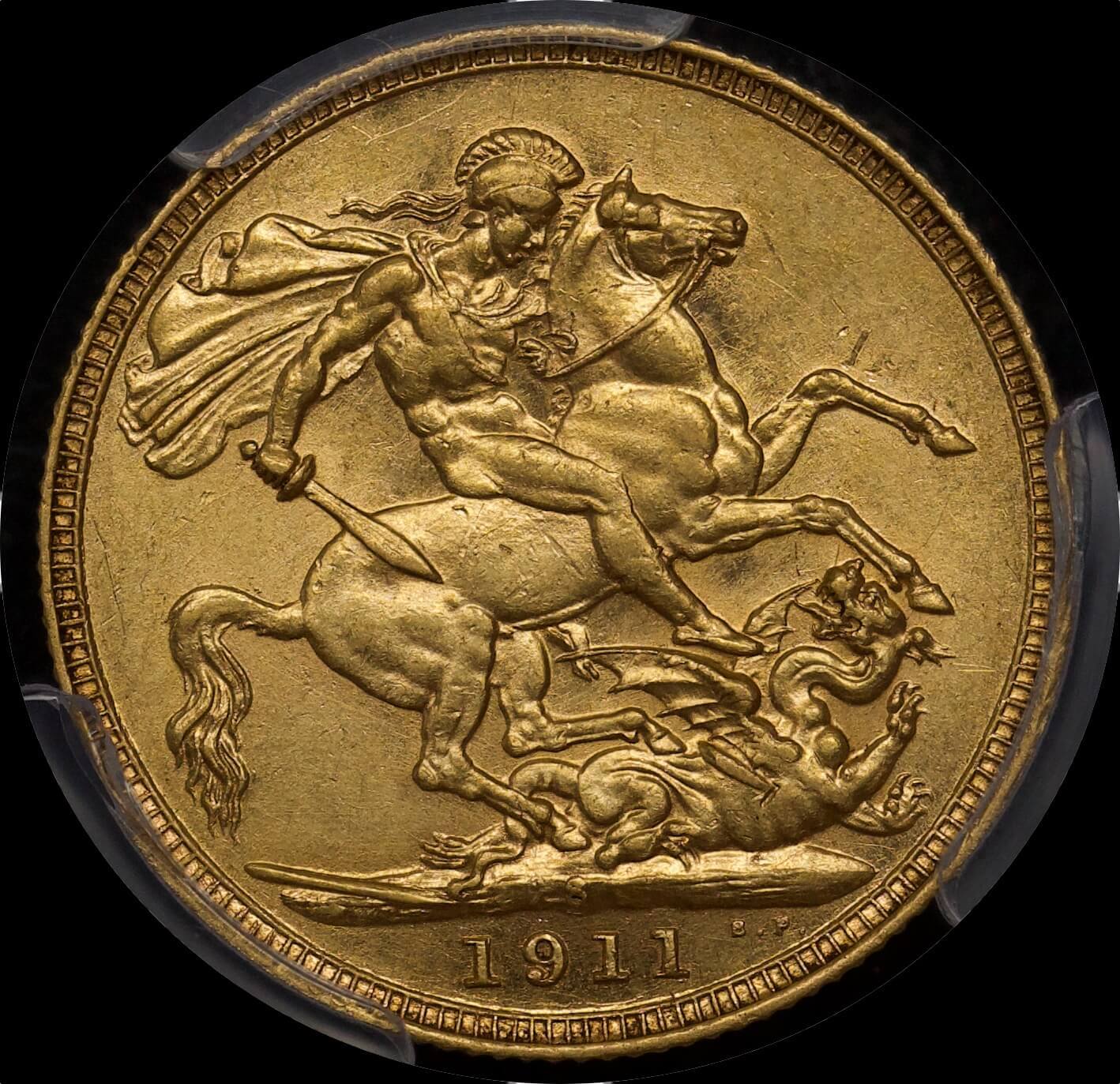 1911 Sydney George V Large Head Sovereign PCGS AU55 product image