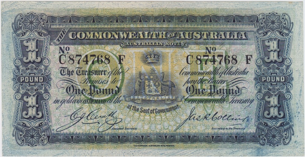 1918 One Pound Cerutty/Collins R21 Extremely Fine product image