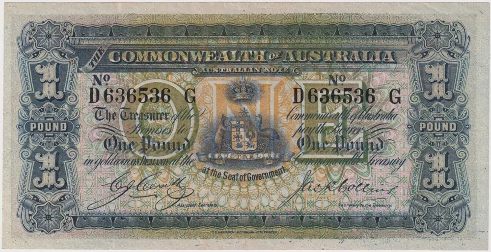 1918 One Pound Cerutty/Collins R21 Extremely Fine product image