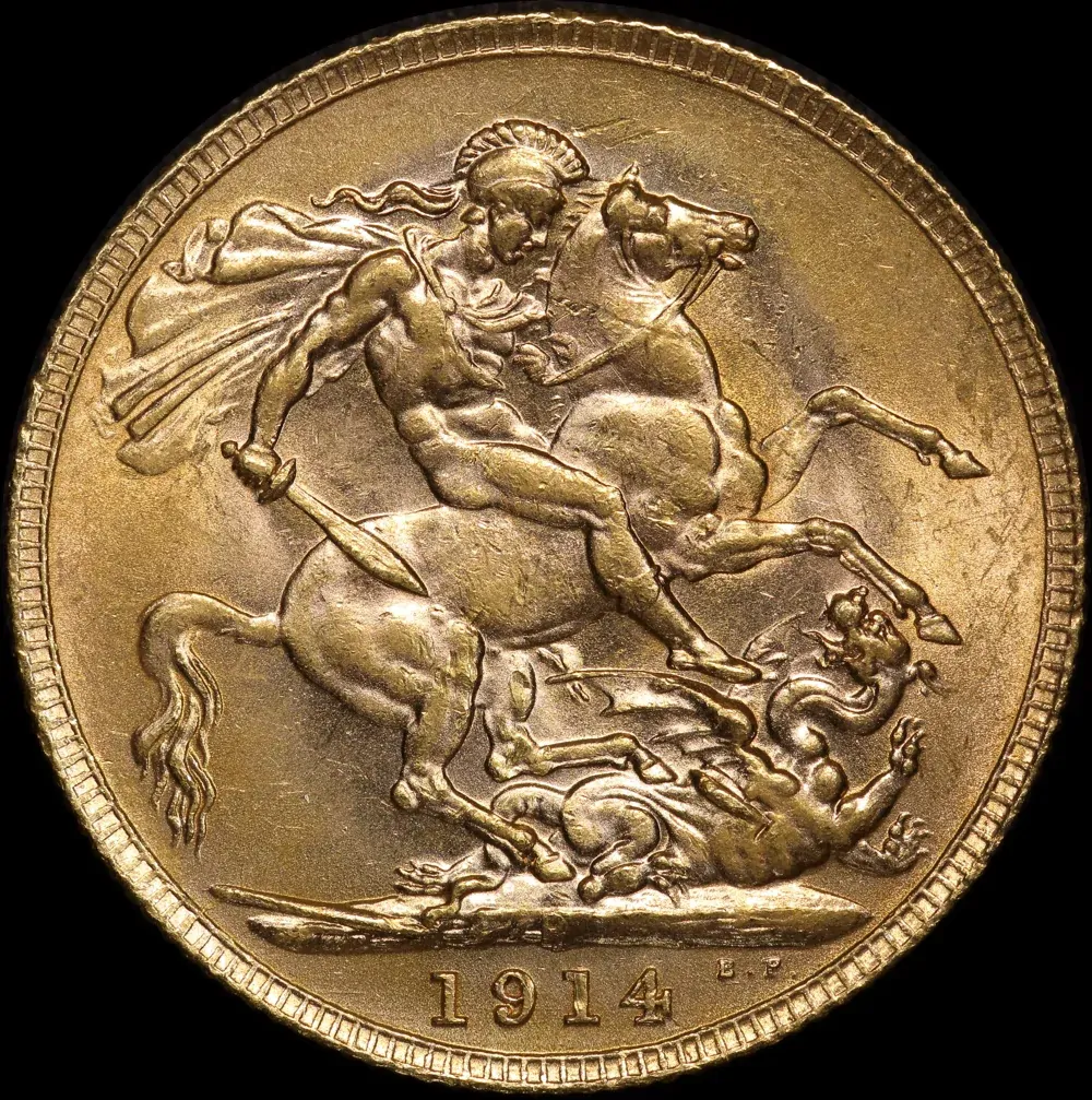 1914 Perth George V Large Head Sovereign about Uncirculated product image