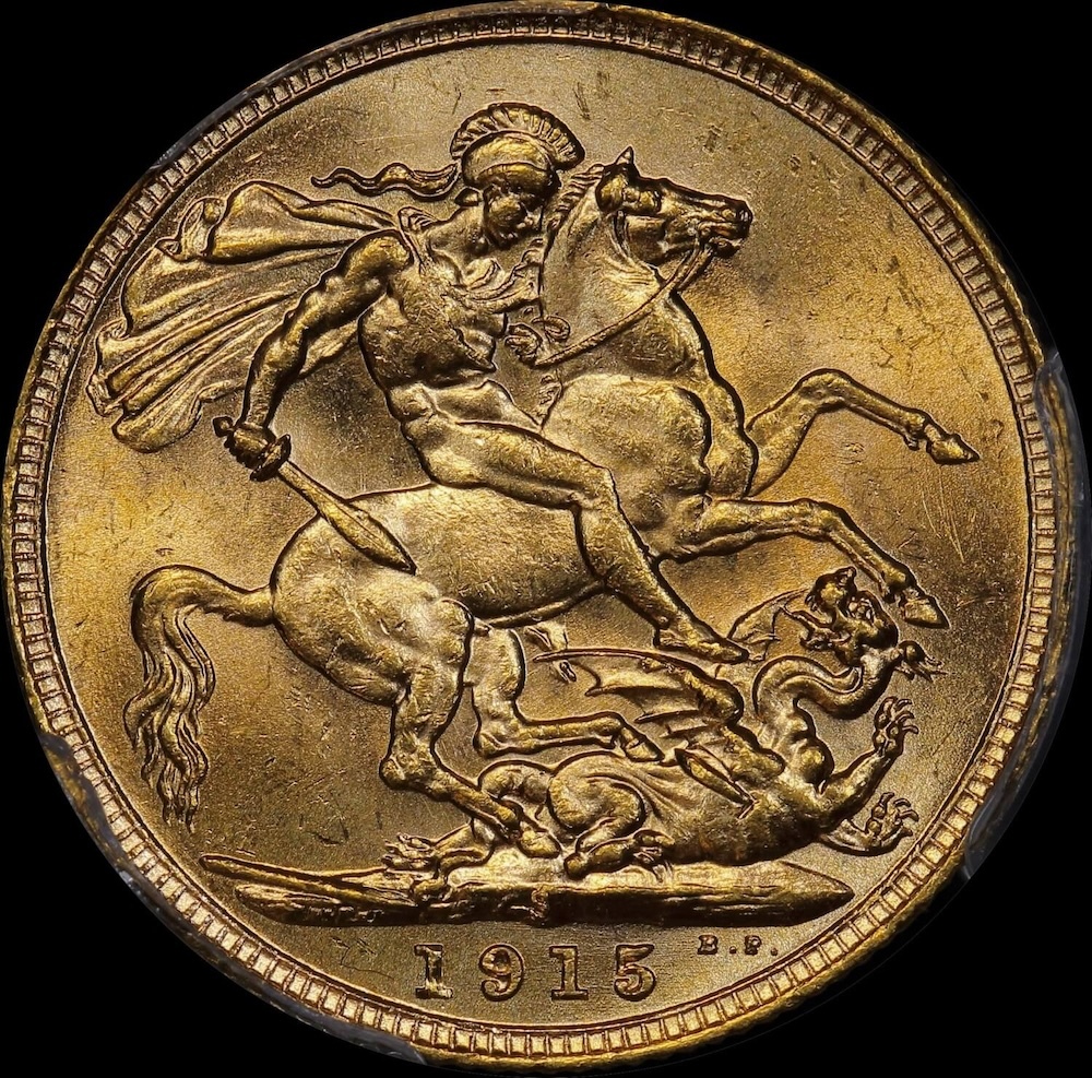 1915 Sydney George V  Sovereign Choice Unc (PCGS MS63) product image
