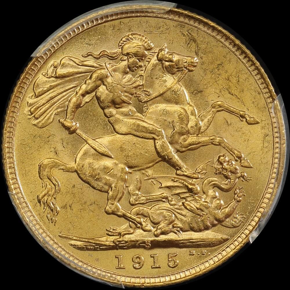 1915 Sydney George V  Sovereign Choice Unc (PCGS MS63) product image