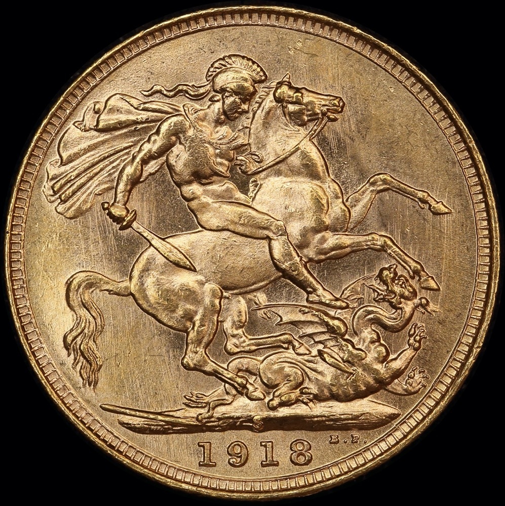1918 Sydney George V Large Head Sovereign Choice Uncirculated product image