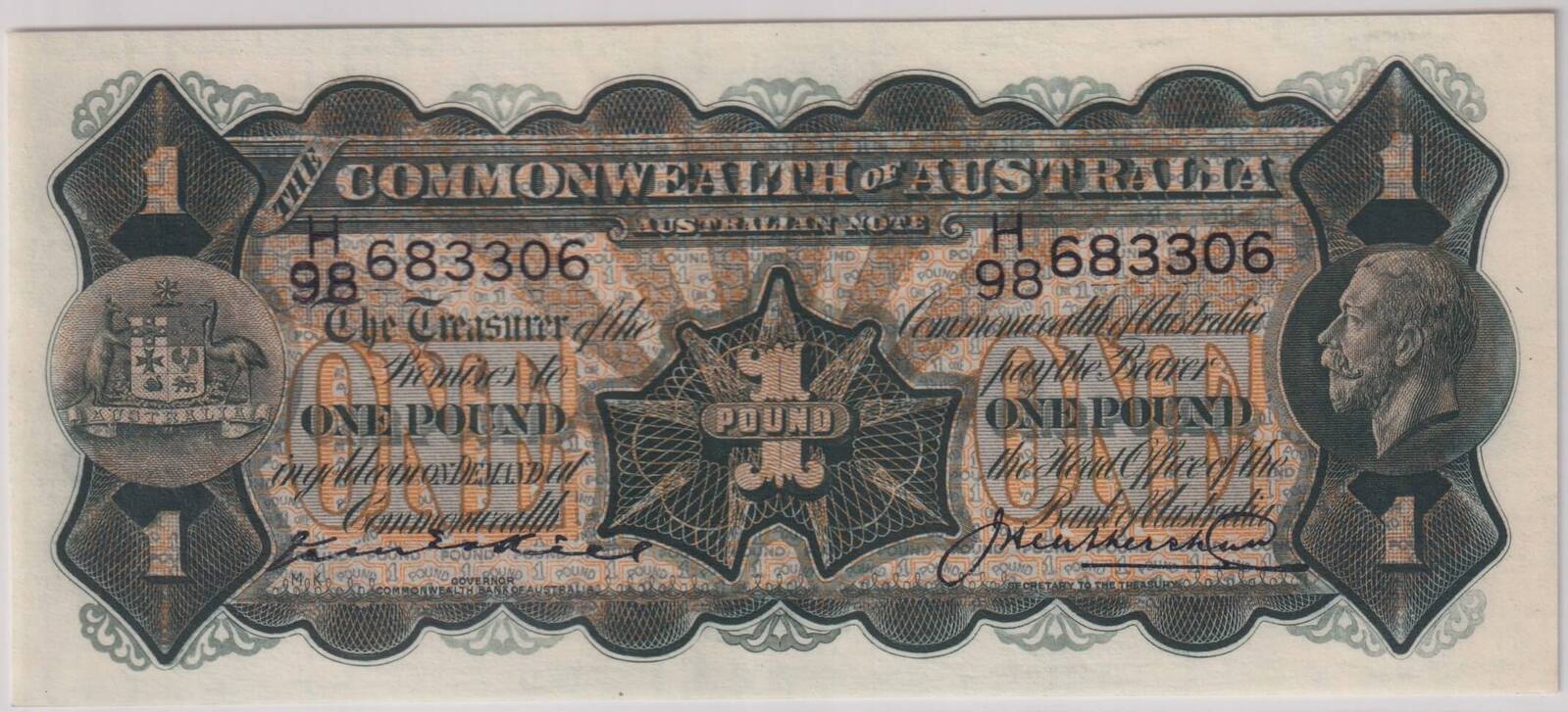 1927 One Pound Kell/Heathershaw R25 PCGS Choice Unc 64 product image