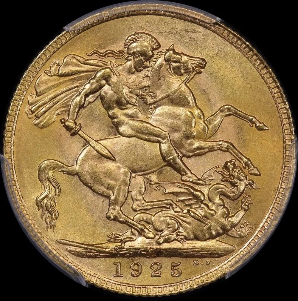 1925 Melbourne George V Large Head Sovereign Choice Unc (PCGS MS64) product image