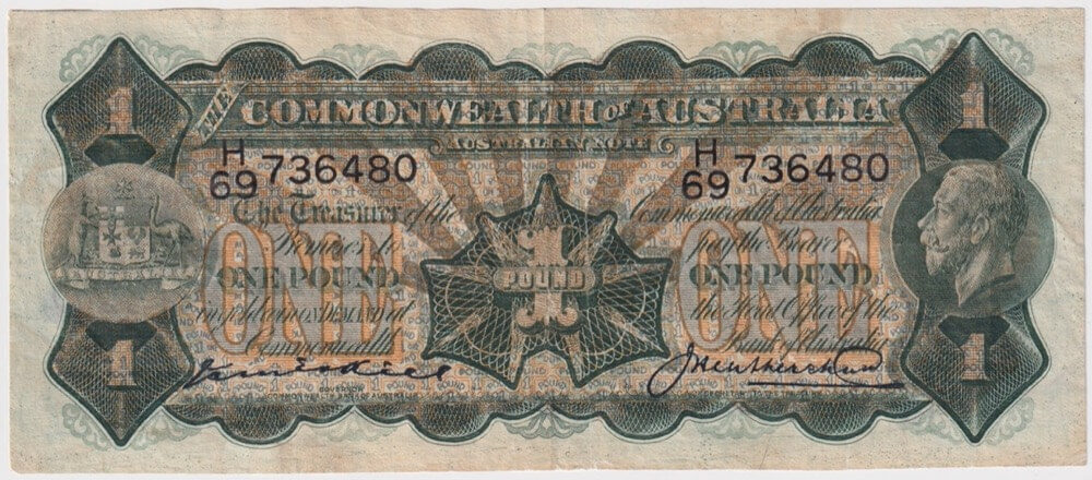 1927 One Pound Kell/Heathershaw R25 about VF product image
