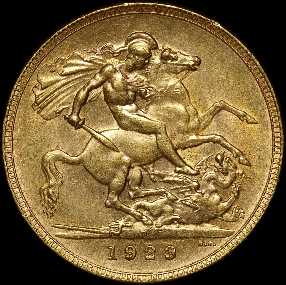 1929 Perth George V Small Head Sovereign about Unc product image