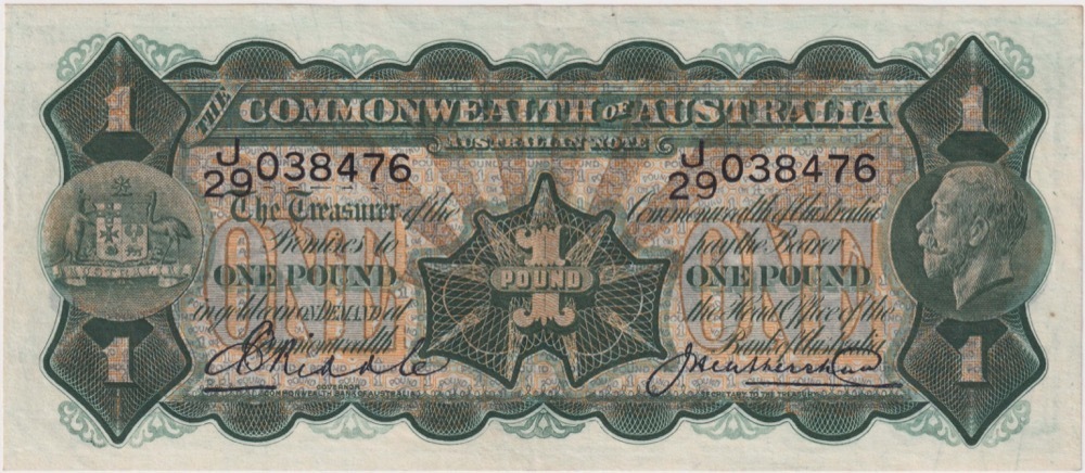 1927 One Pound Riddle/Heathershaw R26 good EF product image