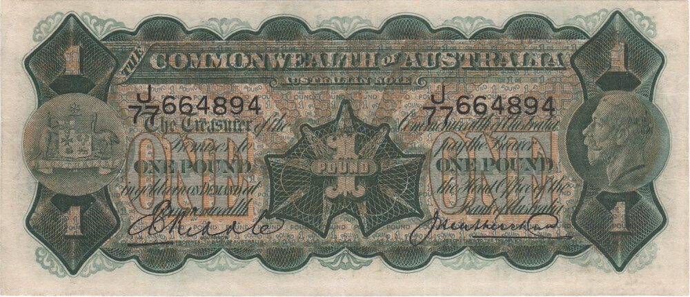 1927 One Pound Riddle/Heathershaw R26 good VF product image