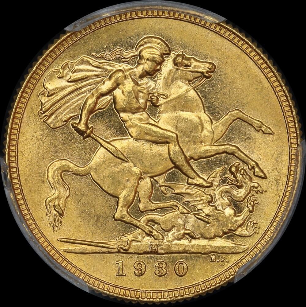 1930 Melbourne George V Small Head Sovereign PCGS MS62 product image