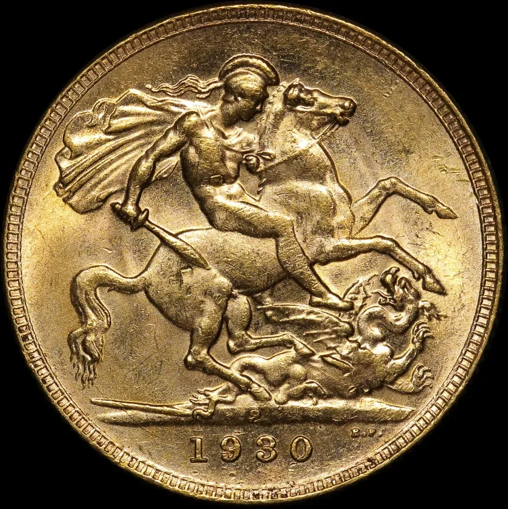 1930 Perth George V Small Head Sovereign good EF product image