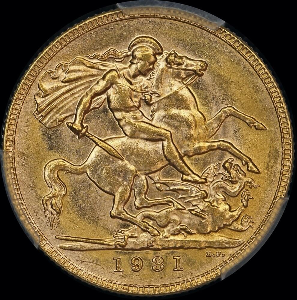 1931 Perth George V Small Head Sovereign Choice Unc (PCGS MS63) product image