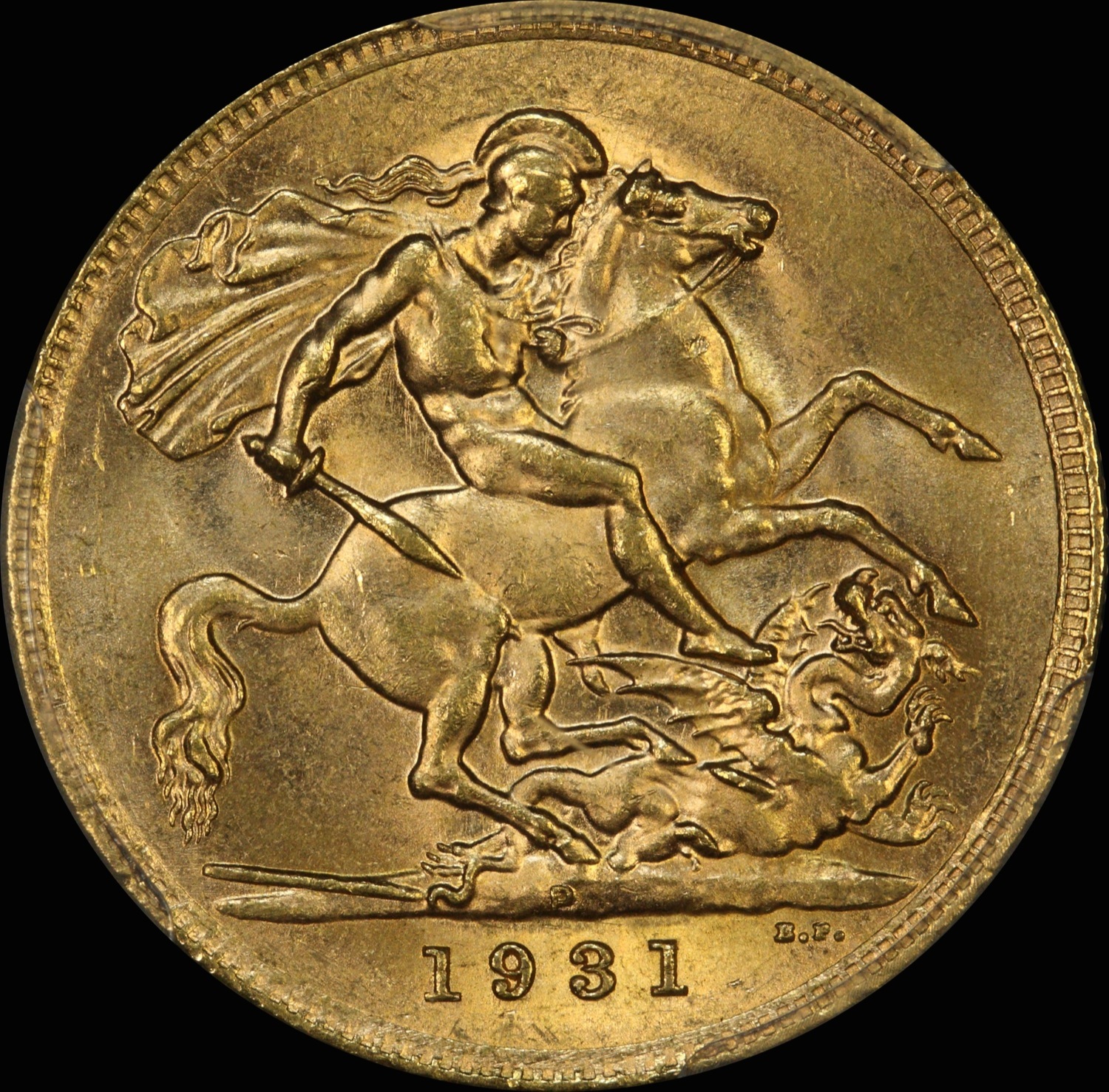 1931 Perth George V Small Head Sovereign Choice Unc (PCGS MS64) product image