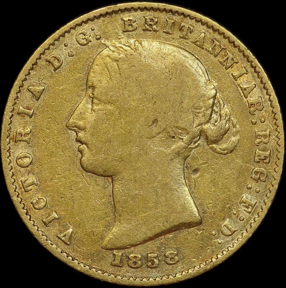 1858 Sydney Mint Type II Half Sovereign Very Good product image