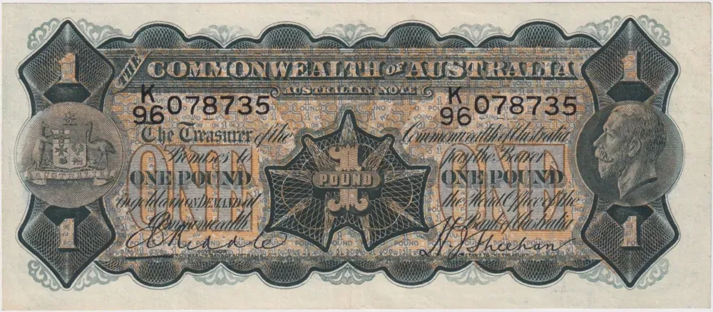 1932 One Pound Riddle/Sheehan R27b good EF product image