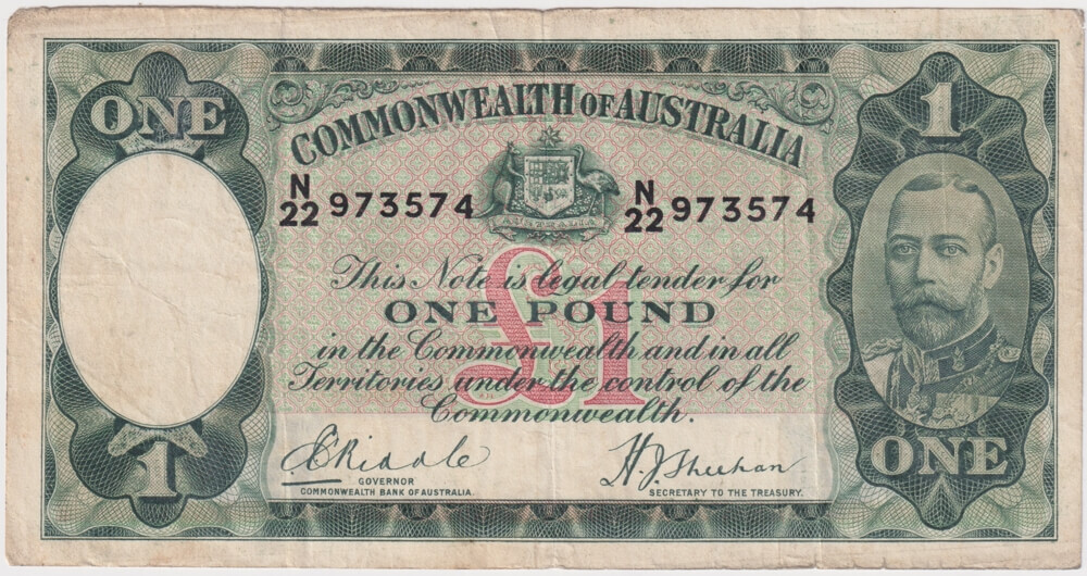 1933 One Pound Riddle/Sheehan R28 Fine product image