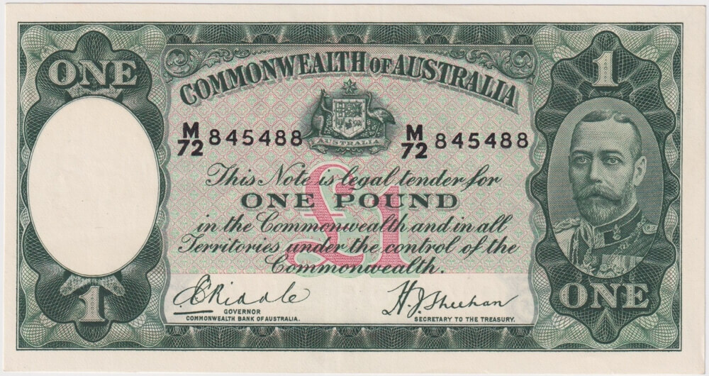 1933 One Pound Riddle/Sheehan R28 good EF product image