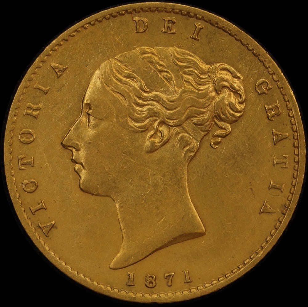 1871 Sydney Young Head Half Sovereign good EF product image