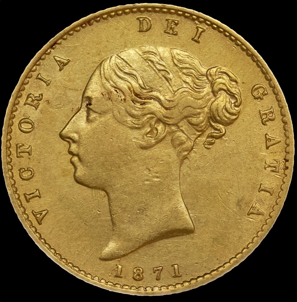 1871 Sydney Young Head Half Sovereign good VF product image