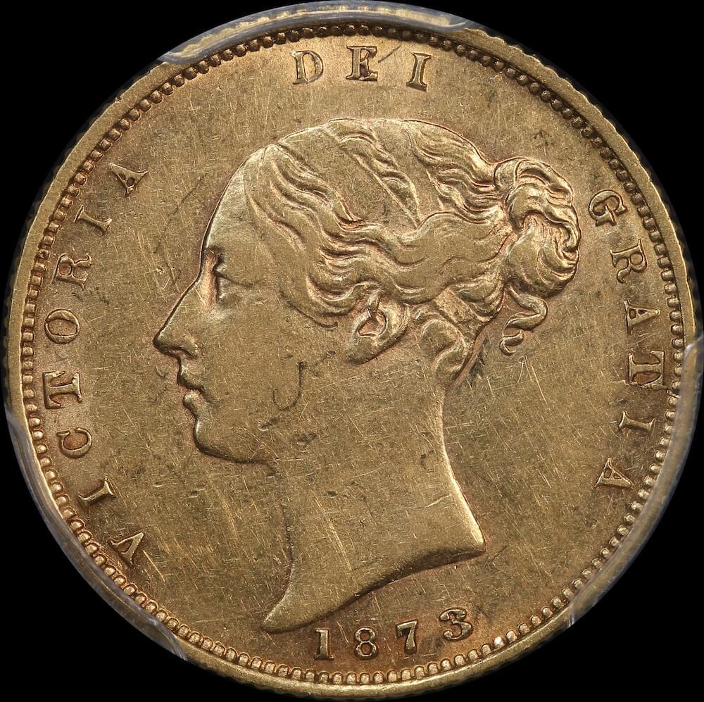 1873 Melbourne Young Head Half Sovereign PCGS AU50 product image