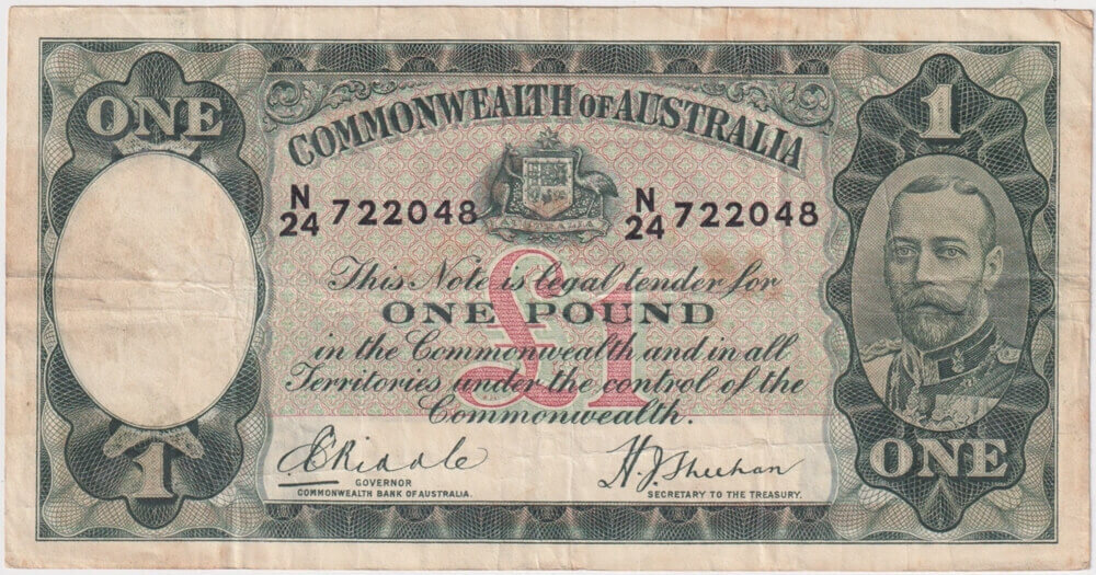 1933 One Pound Riddle/Sheehan R28 Very Fine product image