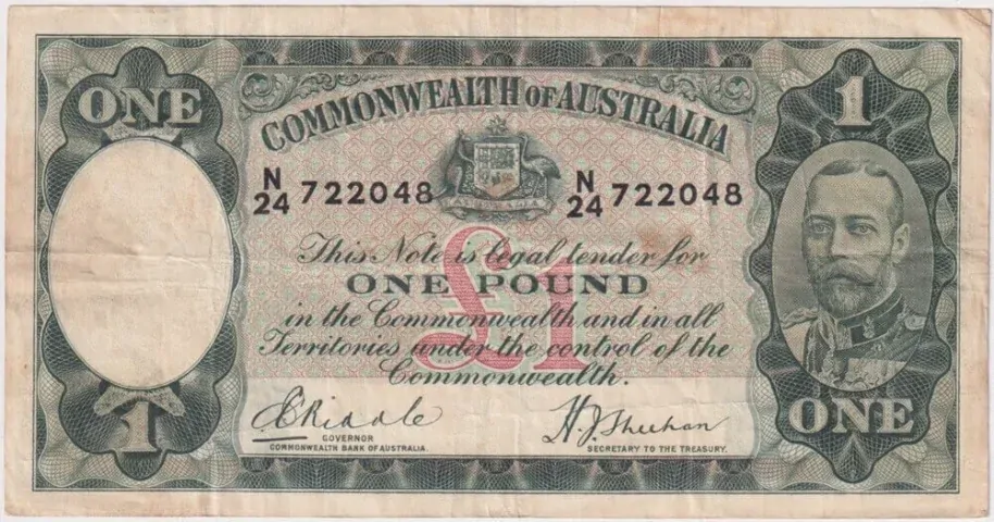 1933 One Pound Riddle/Sheehan R28 Very Fine product image