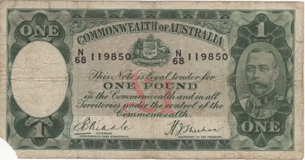 1933 One Pound Riddle/Sheehan R28 Very Good product image