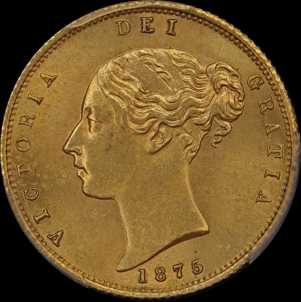 1875 Sydney Young Head Half Sovereign Choice Unc (PCGS MS63) product image