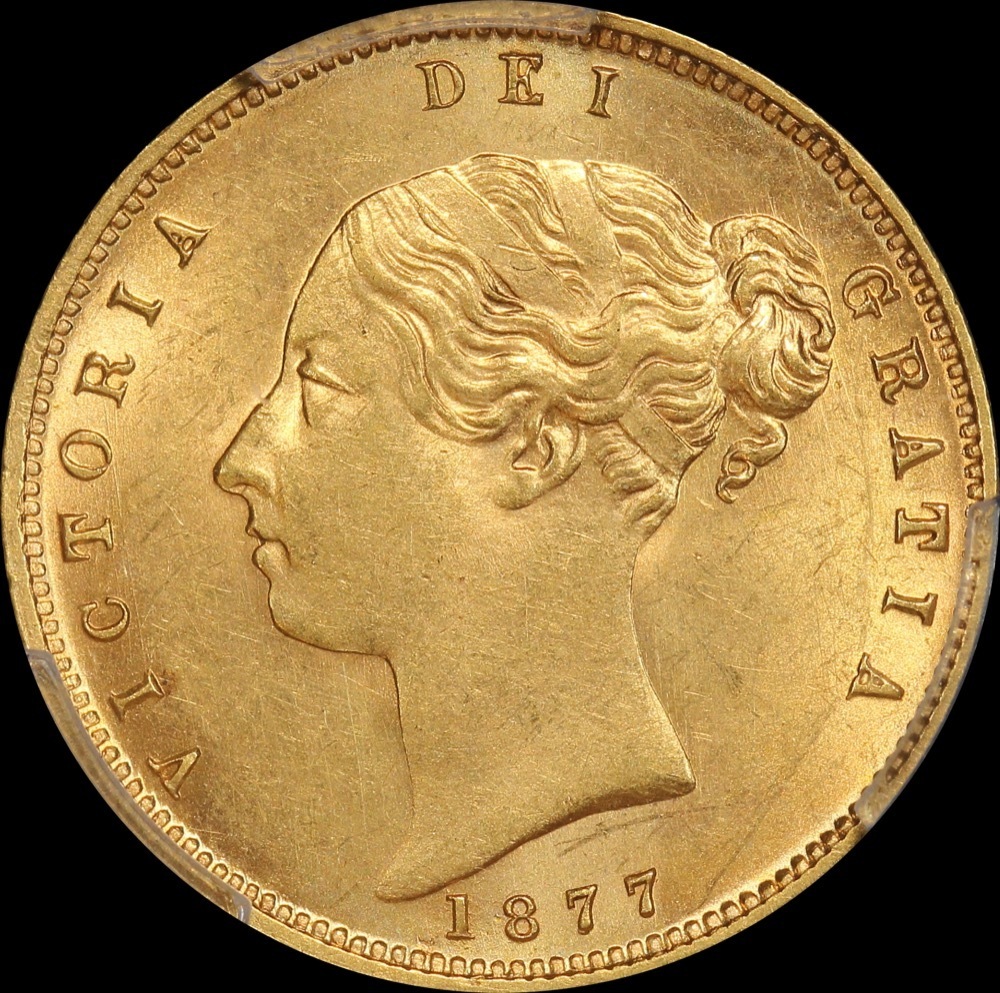 1877 Melbourne Young Head Half Sovereign Unc (PCGS MS62) product image