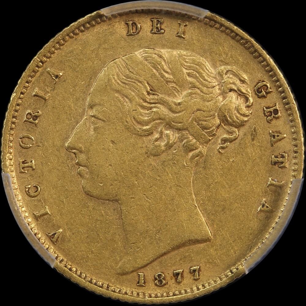 1877 Melbourne Young Head Half Sovereign PCGS AU50 product image