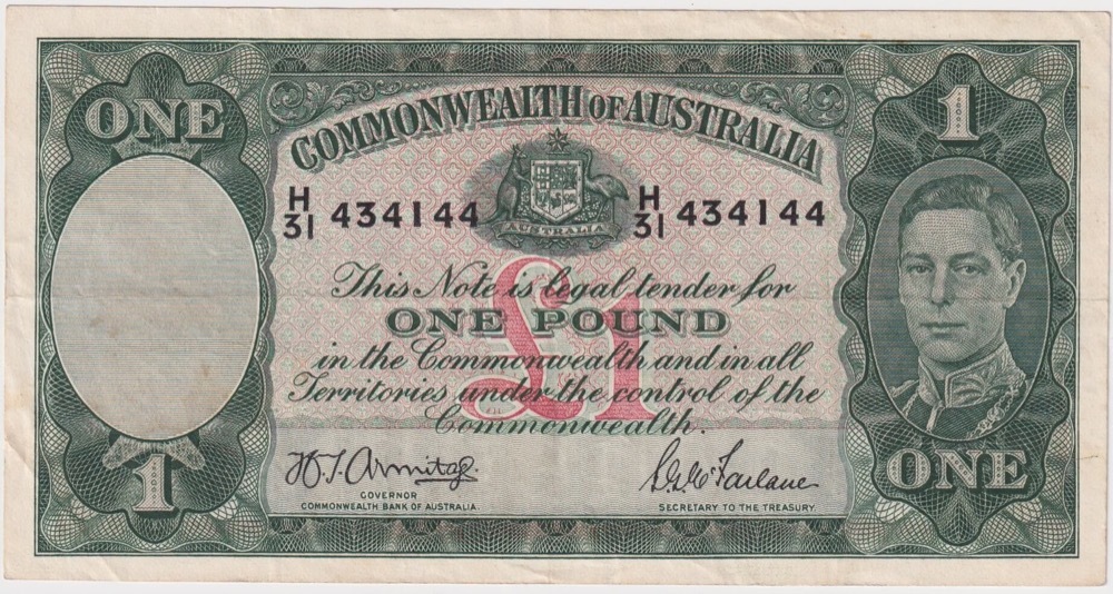 1942 One Pound Armitage/McFarlane R30A about EF product image