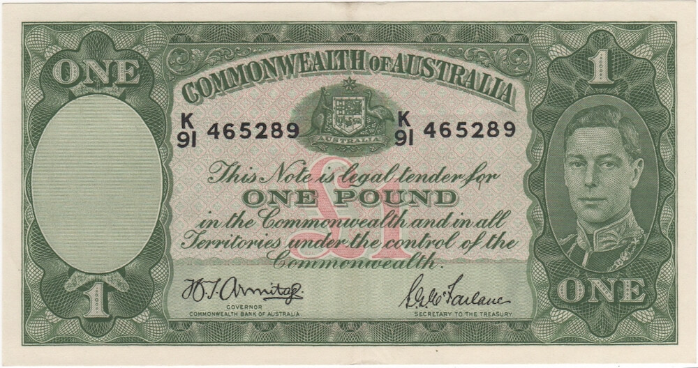 1942 One Pound Armitage/McFarlane R30A good EF product image