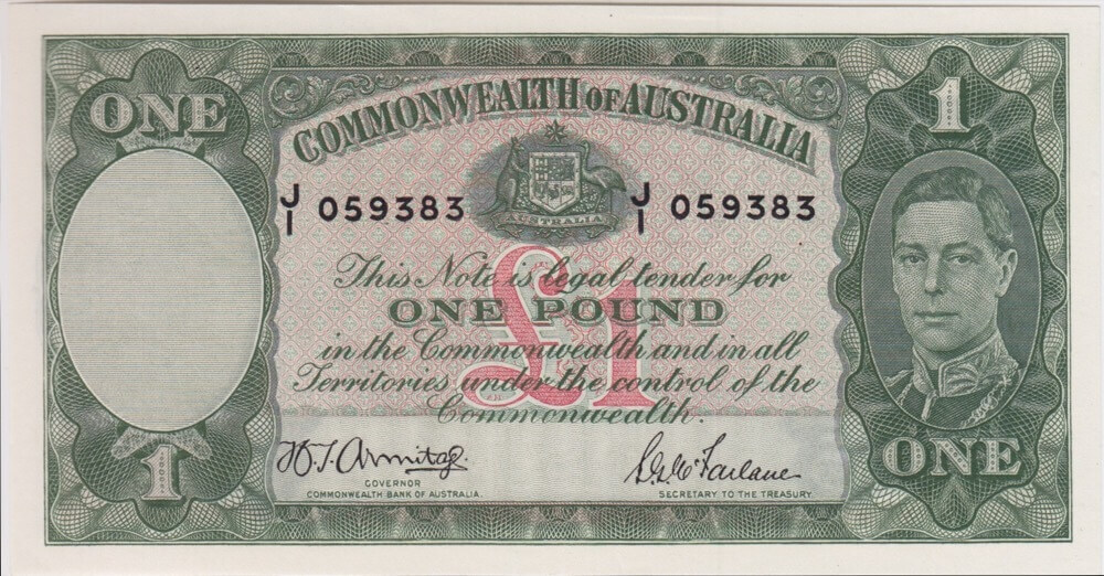1942 One Pound Armitage/McFarlane R30B good EF product image