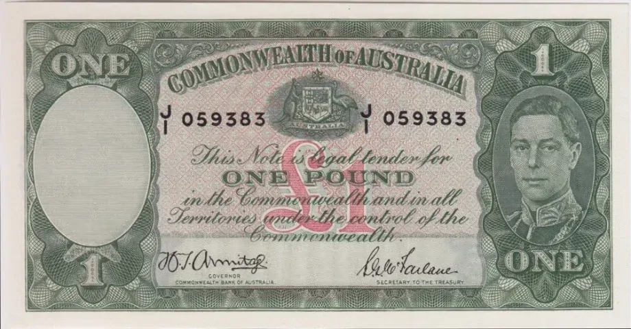 1942 One Pound Armitage/McFarlane R30B good EF product image