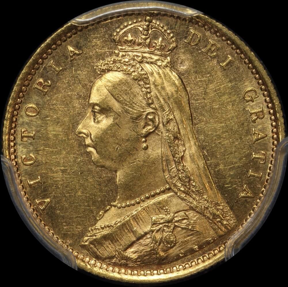 1887 Sydney Jubilee Head Half Sovereign Dish S501 Unc (PCGS MS 61) product image