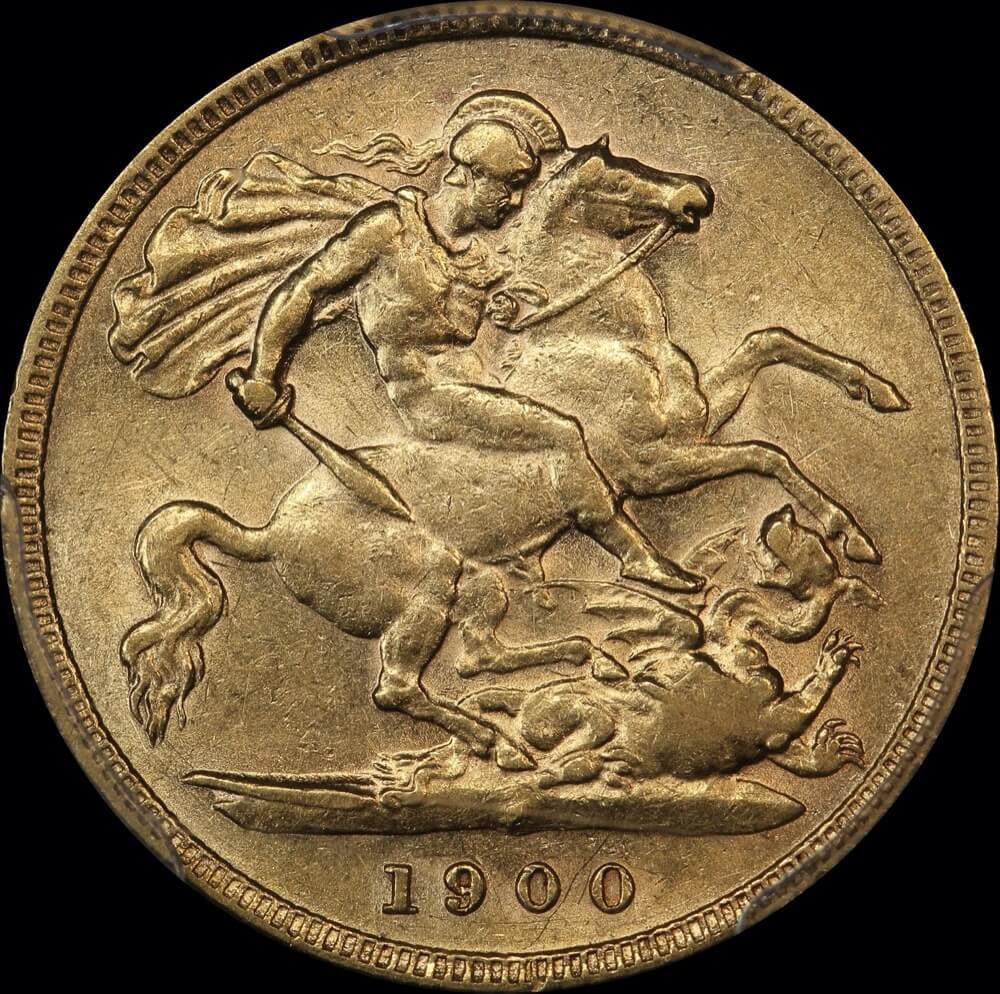 1900 Perth Veiled Head Half Sovereign about EF PCGS AU50 product image