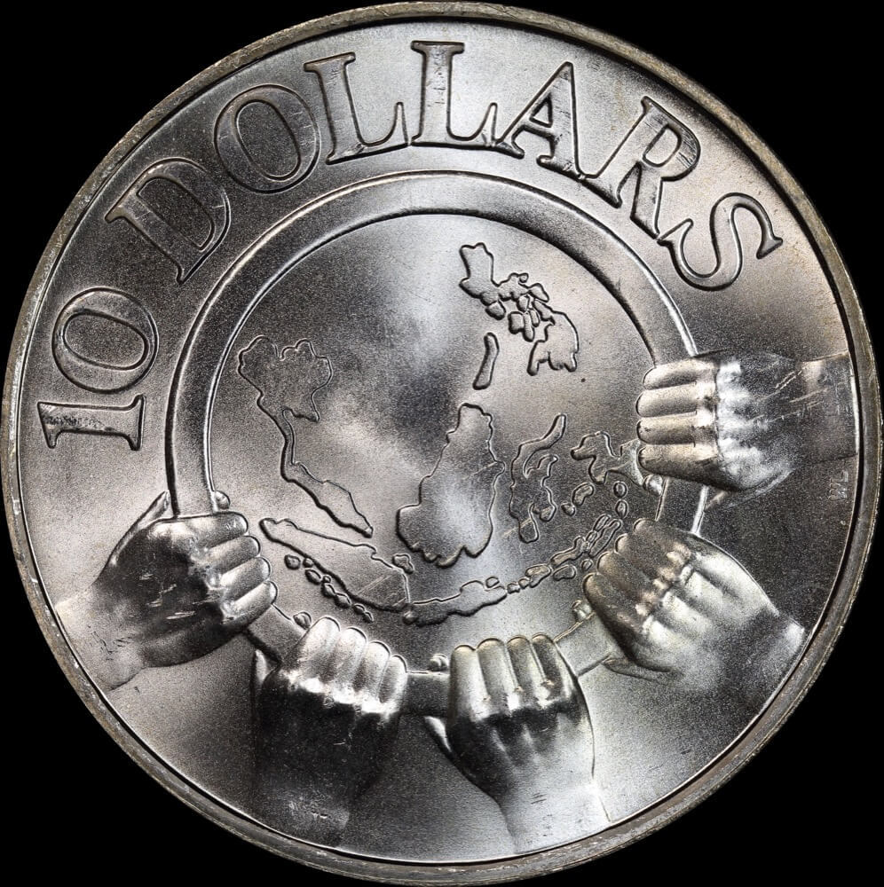 Singapore 1977 Silver $10 KM#16 Uncirculated - ASEAN product image