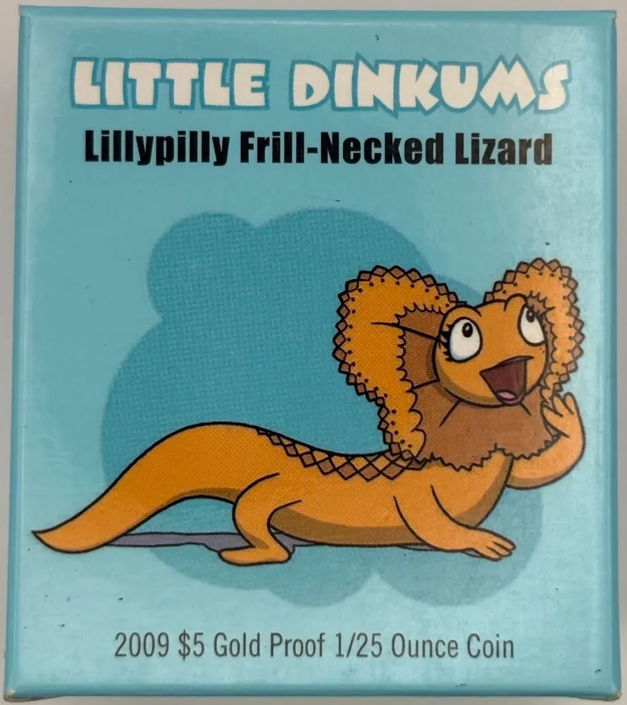 2009 Gold $5 Proof Little Dinkums - Lillypilly Frill-Necked Lizard product image