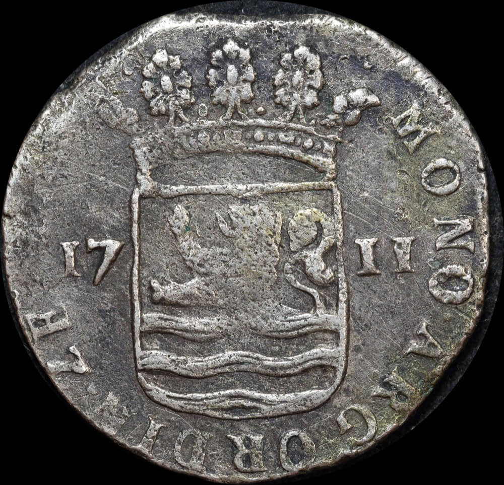 Netherlands (Zeeland) 1711 Silver 6 Stuivers KM#50 Very Fine ex Zuytdorp Shipwreck product image