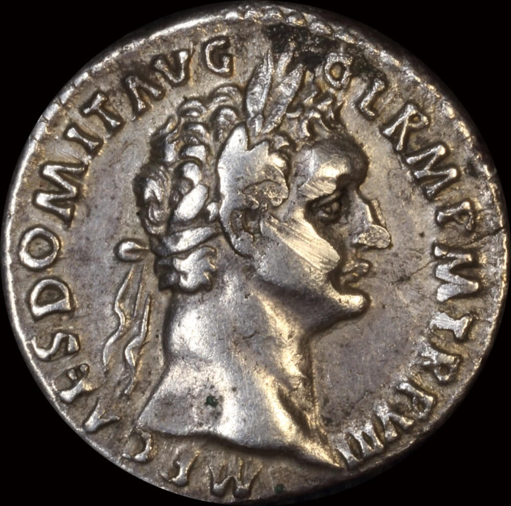 Ancient Rome (Imperial) 88 - 89 AD Domitian Silver Denarius Minerva RIC I# 669 good VF product image