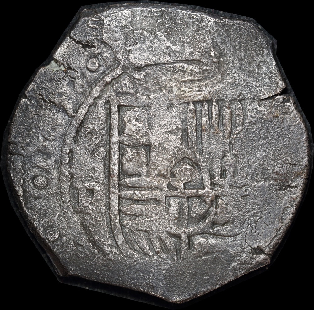 Mexico ca 1652 Silver 8 Reales ex Gilt Dragon Shipwreck Fine WAM Cert # 3926 product image