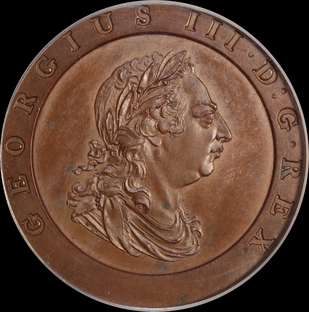 Great Britain 1797 Proof Copper Cartwheel Twopence George III S# 3776 PCGS PR63BN product image