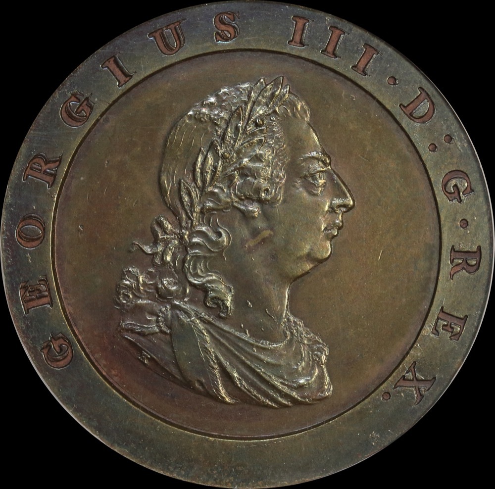 1797 Copper Pattern Halfpenny George III Peck#1158a NGC PF63BN product image