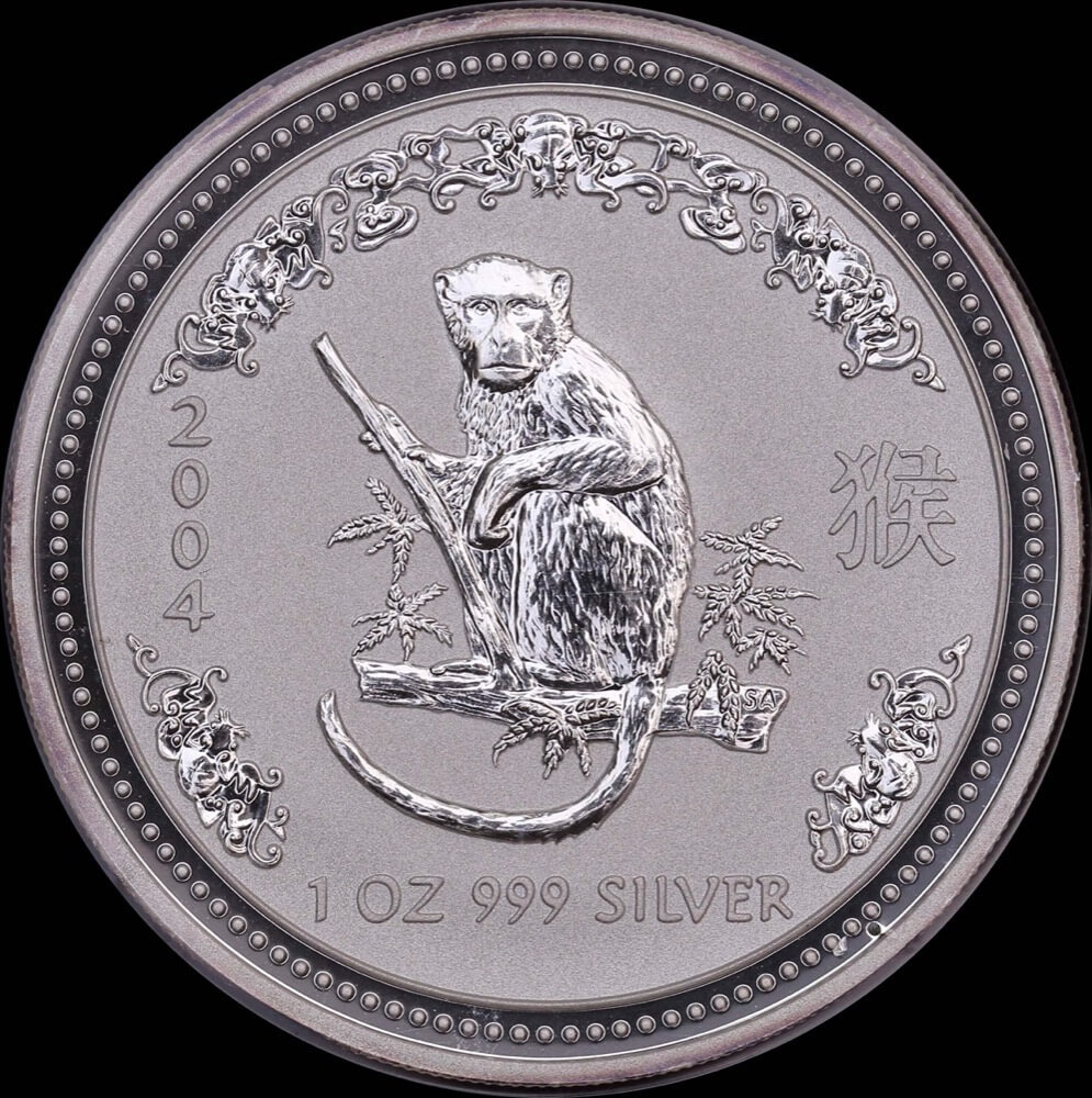 2004 Silver Lunar One Ounce Coin Monkey product image