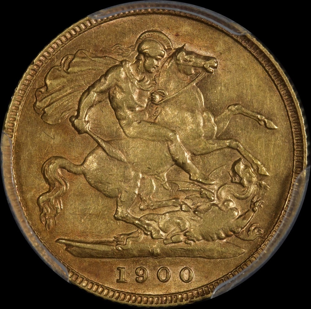 1900 Perth Veiled Head Half Sovereign PCGS AU55 product image