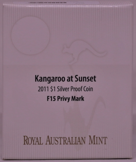 2011 One Dollar Silver Kangaroo at Sunset F15 Privy Mark product image